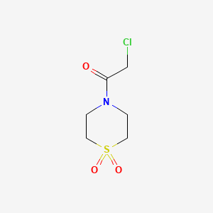 molecular formula C6H10ClNO3S B1418975 4-(2-氯乙酰基)-1-硫代吗啉-1,1-二酮 CAS No. 1107645-55-5