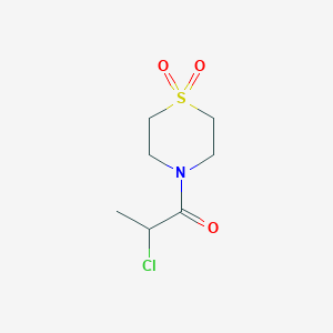 molecular formula C7H12ClNO3S B1418976 4-(2-氯丙酰基)-1-硫代吗啉-1,1-二酮 CAS No. 1154384-08-3