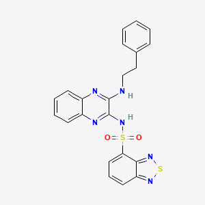 molecular formula C22H18N6O2S2 B14189855 N-(3-(phenethylamino)quinoxalin-2-yl)benzo[c][1,2,5]thiadiazole-4-sulfonamide 