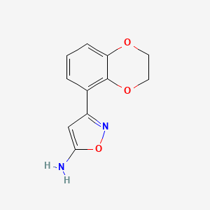 molecular formula C11H10N2O3 B1418987 3-(2,3-二氢-1,4-苯并二氧杂环-5-基)-1,2-恶唑-5-胺 CAS No. 1156753-33-1
