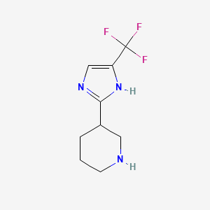 molecular formula C9H12F3N3 B1418991 3-[5-(三氟甲基)-1H-咪唑-2-基]哌啶 CAS No. 1153265-18-9