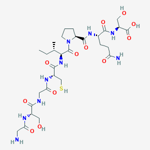 molecular formula C29H49N9O12S B14189930 Glycyl-L-serylglycyl-L-cysteinyl-L-isoleucyl-L-prolyl-L-glutaminyl-L-serine CAS No. 872617-62-4