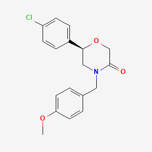 (6R)-6-(4-Chlorophenyl)-4-[(4-methoxyphenyl)methyl]morpholin-3-one