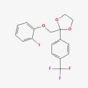 molecular formula C17H14F3IO3 B14190025 2-[(2-Iodophenoxy)methyl]-2-[4-(trifluoromethyl)phenyl]-1,3-dioxolane CAS No. 923594-96-1