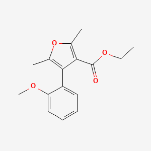 molecular formula C16H18O4 B14190035 3-Furancarboxylic acid, 4-(2-methoxyphenyl)-2,5-dimethyl-, ethyl ester CAS No. 865376-68-7