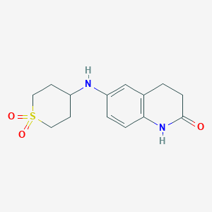 molecular formula C14H18N2O3S B1419006 4-[(2-氧代-1,2,3,4-四氢喹啉-6-基)氨基]-1lambda6-噻烷-1,1-二酮 CAS No. 1157388-84-5