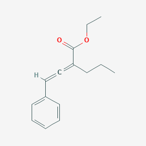 molecular formula C15H18O2 B14190095 Pentanoic acid, 2-(phenylethenylidene)-, ethyl ester CAS No. 894855-52-8