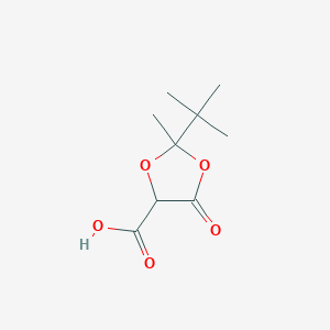 molecular formula C9H14O5 B14190100 1,3-Dioxolane-4-carboxylic acid, 2-(1,1-dimethylethyl)-2-methyl-5-oxo- CAS No. 834898-17-8