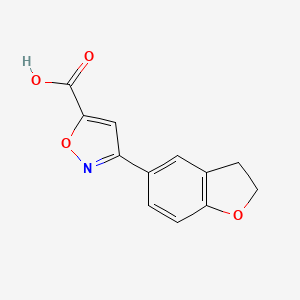 molecular formula C12H9NO4 B1419014 3-(2,3-二氢-1-苯并呋喃-5-基)-1,2-恶唑-5-羧酸 CAS No. 1157546-45-6