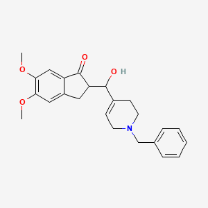 molecular formula C24H27NO4 B14190171 2-((1-benzyl-1,2,3,6-tetrahydropyridin-4-yl)(hydroxy)methyl)-5,6-dimethoxy-2,3-dihydro-1H-inden-1-one 