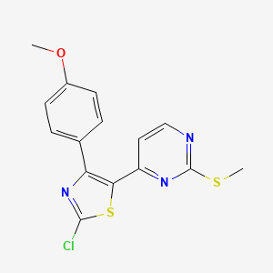 4-[2-Chloro-4-(4-methoxyphenyl)-1,3-thiazol-5-yl]-2-(methylsulfanyl)pyrimidine