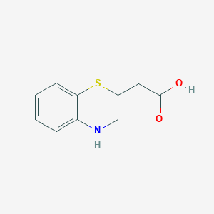 B1419020 2-(3,4-dihydro-2H-1,4-benzothiazin-2-yl)acetic acid CAS No. 1087792-24-2
