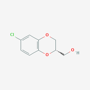 molecular formula C9H9ClO3 B1419026 (S)-(6-Chloro-2,3-dihydrobenzo[B][1,4]dioxin-2-YL)methanol CAS No. 189683-24-7