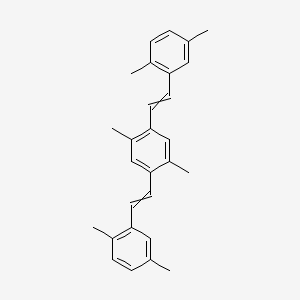 molecular formula C28H30 B14190312 1,1'-[(2,5-Dimethyl-1,4-phenylene)di(ethene-2,1-diyl)]bis(2,5-dimethylbenzene) CAS No. 917762-03-9