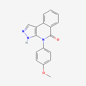 molecular formula C17H13N3O2 B14190323 4-(4-Methoxyphenyl)-3,4-dihydro-5H-pyrazolo[3,4-c]isoquinolin-5-one CAS No. 833479-74-6