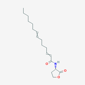 molecular formula C18H29NO3 B14190360 N-[(3S)-2-Oxooxolan-3-yl]tetradeca-2,7-dienamide CAS No. 879369-66-1