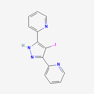 molecular formula C13H9IN4 B14190422 2,2'-(4-Iodo-1H-pyrazole-3,5-diyl)dipyridine CAS No. 922506-48-7