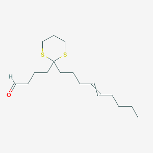 molecular formula C17H30OS2 B14190428 4-[2-(Non-4-EN-1-YL)-1,3-dithian-2-YL]butanal CAS No. 918343-96-1