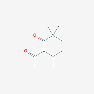 molecular formula C11H18O2 B14190472 Cyclohexanone, 6-acetyl-2,2,5-trimethyl- CAS No. 834900-34-4