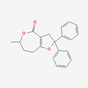 molecular formula C21H20O3 B14190484 Furo[3,2-c]oxepin-4(2H)-one, 3,6,7,8-tetrahydro-6-methyl-2,2-diphenyl- CAS No. 835613-72-4