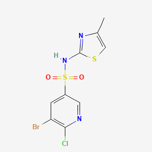 molecular formula C9H7BrClN3O2S2 B14190508 5-Bromo-6-chloro-N-(4-methyl-1,3-thiazol-2-yl)pyridine-3-sulfonamide CAS No. 920527-45-3