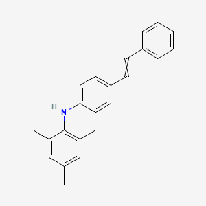 molecular formula C23H23N B14190601 2,4,6-Trimethyl-N-[4-(2-phenylethenyl)phenyl]aniline CAS No. 916323-55-2