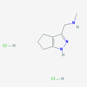 B1419066 N-methyl-1-(2,4,5,6-tetrahydrocyclopenta[c]pyrazol-3-yl)methanamine dihydrochloride CAS No. 893638-31-8