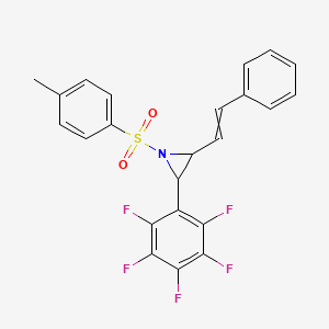 molecular formula C23H16F5NO2S B14190691 1-(4-Methylbenzene-1-sulfonyl)-2-(pentafluorophenyl)-3-(2-phenylethenyl)aziridine CAS No. 861437-17-4