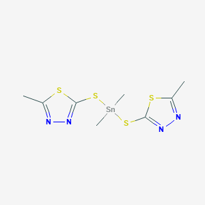 molecular formula C8H12N4S4Sn B14190717 Dimethyl-bis[(5-methyl-1,3,4-thiadiazol-2-yl)sulfanyl]stannane CAS No. 918446-77-2