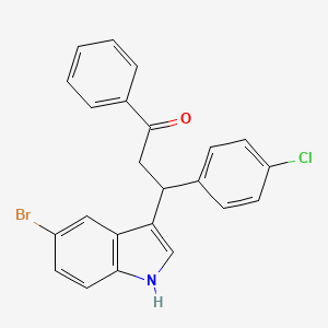 1-Propanone, 3-(5-bromo-1H-indol-3-yl)-3-(4-chlorophenyl)-1-phenyl-