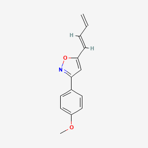 molecular formula C14H13NO2 B14190838 5-[(1E)-buta-1,3-dienyl]-3-(4-methoxyphenyl)-1,2-oxazole 