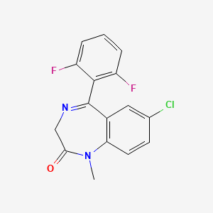 molecular formula C16H11ClF2N2O B1419089 7-chloro-5-(2,6-difluorophenyl)-1-methyl-1H-benzo[e][1,4]diazepin-2(3H)-one CAS No. 39080-67-6