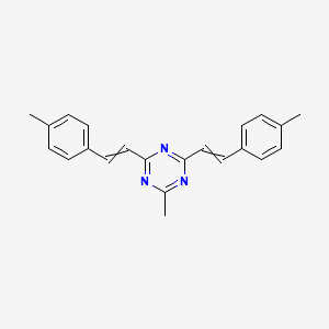 molecular formula C22H21N3 B14190984 2-Methyl-4,6-bis[2-(4-methylphenyl)ethenyl]-1,3,5-triazine CAS No. 918664-33-2