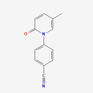 molecular formula C13H10N2O B1419099 4-(5-Methyl-2-oxo-1(2H)-pyridinyl)benzonitrile CAS No. 1198411-34-5