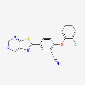 2-(2-Chlorophenoxy)-5-([1,3]thiazolo[5,4-d]pyrimidin-2-yl)benzonitrile