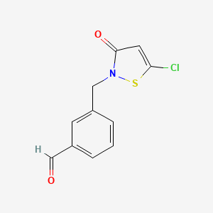 3-[(5-Chloro-3-oxo-1,2-thiazol-2(3H)-yl)methyl]benzaldehyde