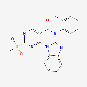 molecular formula C21H17N5O3S B14191090 9-(2,6-dimethylphenyl)-4-methylsulfonyl-1,3,5,9,11-pentazatetracyclo[8.7.0.02,7.012,17]heptadeca-2,4,6,10,12,14,16-heptaen-8-one 