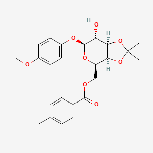 molecular formula C24H28O8 B1419110 4-Methoxyphenyl 3,4-O-Isopropylidene-6-O-(4-methylbenzoyl)-beta-D-galactopyranoside CAS No. 1820580-75-3