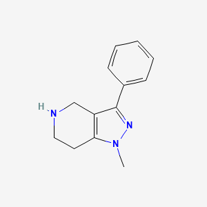 molecular formula C13H15N3 B1419111 1-methyl-3-phenyl-4,5,6,7-tetrahydro-1H-pyrazolo[4,3-c]pyridine CAS No. 87642-36-2