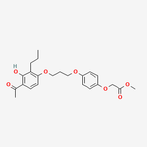 molecular formula C23H28O7 B1419112 Methyl 2-(4-(3-(4-acetyl-3-hydroxy-2-propylphenoxy)-propoxy)phenoxy)acetate CAS No. 194608-82-7
