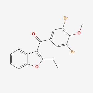 molecular formula C18H14Br2O3 B1419115 (3,5-Dibromo-4-methoxyphenyl)(2-ethylbenzofuran-3-yl)methanone CAS No. 51073-13-3