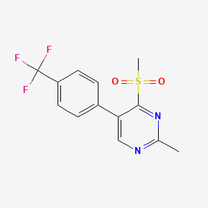 molecular formula C13H11F3N2O2S B14191206 4-(Methanesulfonyl)-2-methyl-5-[4-(trifluoromethyl)phenyl]pyrimidine CAS No. 917896-41-4