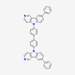 molecular formula C46H30N4 B14191215 5,5'-([1,1'-Biphenyl]-4,4'-diyl)bis(8-phenyl-5H-pyrido[4,3-b]indole) CAS No. 869799-62-2