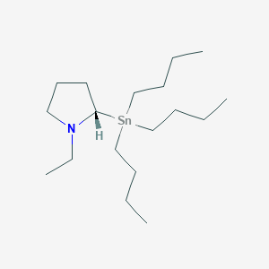 molecular formula C18H39NSn B14191229 Pyrrolidine, 1-ethyl-2-(tributylstannyl)-, (2S)- CAS No. 833698-63-8