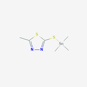 molecular formula C6H12N2S2Sn B14191276 2-Methyl-5-[(trimethylstannyl)sulfanyl]-1,3,4-thiadiazole CAS No. 918446-69-2