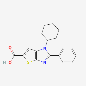 molecular formula C18H18N2O2S B14191298 1-cyclohexyl-2-phenyl-1H-thieno[3,2-d]imidazole-5-carboxylic acid CAS No. 874571-86-5