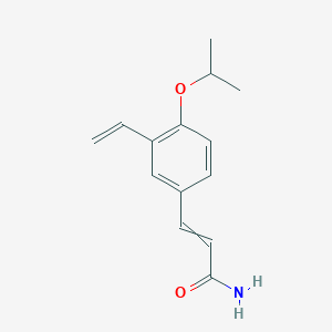 molecular formula C14H17NO2 B14191302 3-{3-Ethenyl-4-[(propan-2-yl)oxy]phenyl}prop-2-enamide CAS No. 876013-92-2