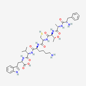 molecular formula C41H59N9O9S B14191394 L-Phenylalanyl-L-alanyl-L-threonyl-L-cysteinyl-L-lysyl-L-valyl-L-tryptophan CAS No. 918528-13-9