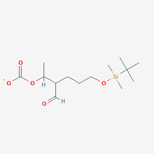 molecular formula C14H27O5Si- B14191403 6-{[tert-Butyl(dimethyl)silyl]oxy}-3-formylhexan-2-yl carbonate CAS No. 917989-51-6