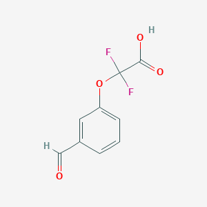 molecular formula C9H6F2O4 B1419161 2,2-二氟-2-(3-甲酰苯氧基)乙酸 CAS No. 1153778-64-3